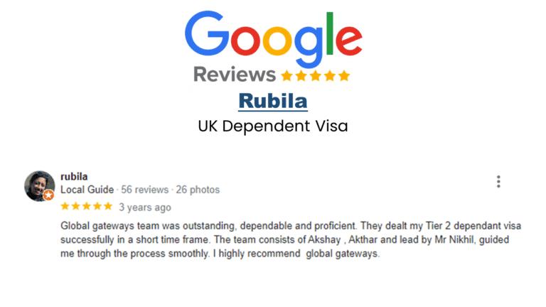 Rubila UK Dependent visa Review